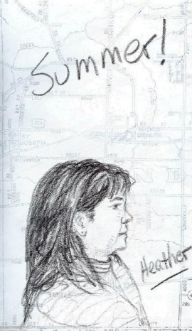 drawing of heather for sketchbook project