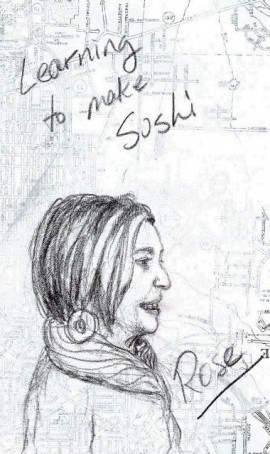 drawing of rose for sketchbook project