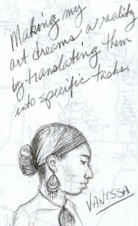 drawing of vanessa for sketchbook project