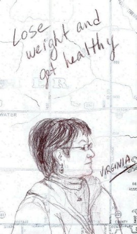 drawing of virginia for sketchbook project