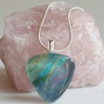 Blue Hand-painted necklace