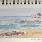 watercolor sketch of cabo san lucas mexico