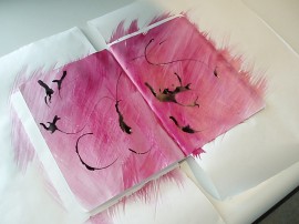 Sketchbook Project, 2-page spread, acrylics and ink