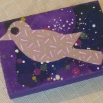 Purple bird painting for Artomat