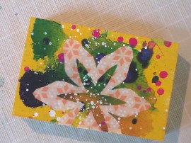 Yellow flower painting for Art-o-mat