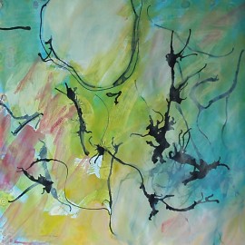 abstract art with acrylic paint and ink