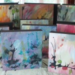 abstract expressionist paintings in acrylic and ink