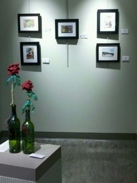 Green Art Exhibit, Beachwood, Small Collages, Life Needs Art