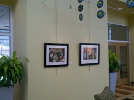 Green Art Exhibit, Beachwood, Two Collages, Life Needs Art