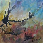 Paths through pathless woods, abstract painting by Karen Koch, Life Needs Art