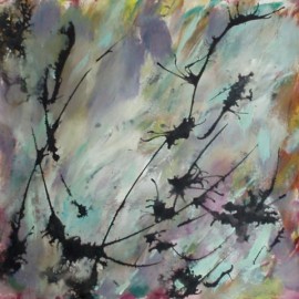 abstract acrylic painting lavender memories life needs art