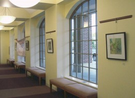 Hudson Library, paintings near the windows