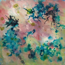 Dancing In The Spring, abstract painting by Ohio artist Karen Koch, Life Needs Art