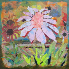 In The Garden, collage, by Ohio Artist Karen Koch