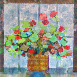 Geranium Collage by Karen Koch, Life Needs Art