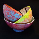 Handcrafted Paper Mache Bowls by Karen Koch