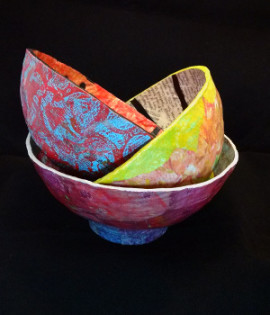 Handcrafted Paper Mache Bowls by Karen Koch