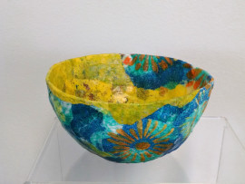 Paper Mache Bowl - Flowers