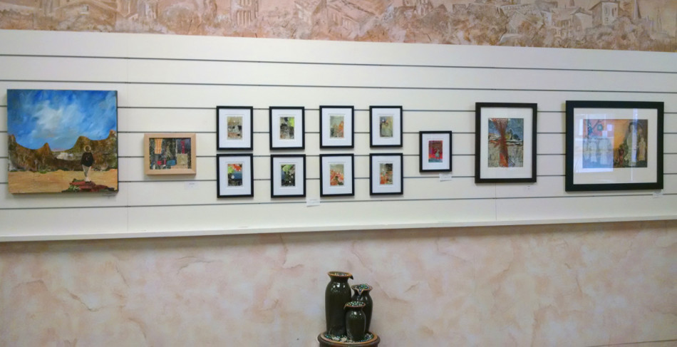 Collage Art at Cuyahoga Valley Art Center, Artists Cafe, by Karen Koch