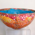 Paper Mache Bowl - Sun Orange