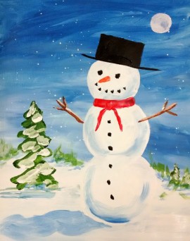 Snowman, Hudson, Ohio painting party idea, Karen Koch