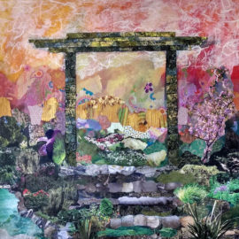 Garden Gate, collage, by Karen Koch