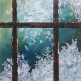 Frosty Window, collage, by Karen Koch