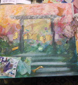 Garden Gate, in progress, by Karen Koch