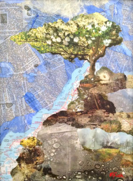 Roots and Roads 2, collage, by Karen Koch