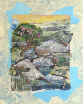 Roots and Roads 3, collage, by Karen Koch