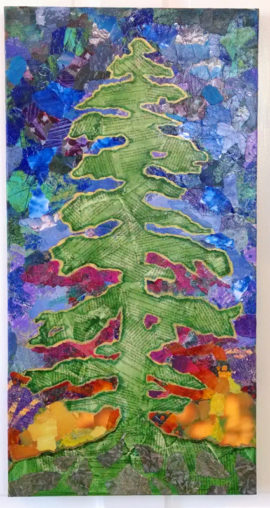 Tall Tree, collage, by Karen Koch