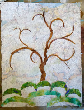 Tree of Life, collage, in progress, Karen Koch