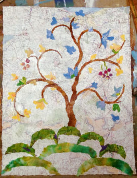 Tree of Life, collage, in progress, Karen Koch