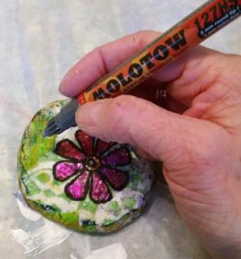 Inspirational collage ornament with gelli prints