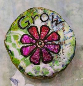 Inspirational collage ornament with gelli prints
