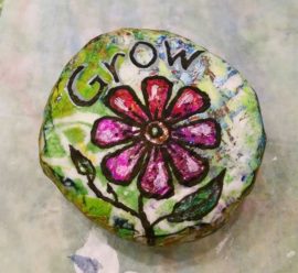 Inspirational collage ornament with gelli prints