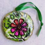 Grow: Inspirational collage ornament with gelli prints