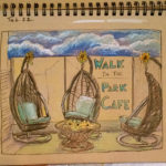 walk in the park cafe, urban sketch