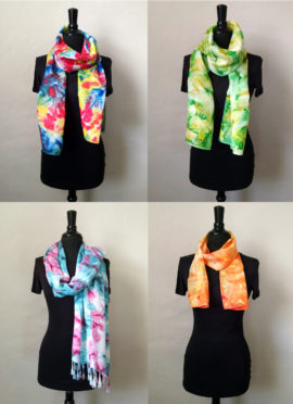handpainted silk scarves by Karen Koch