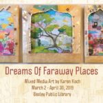 postcard for Dreams of Faraway Places exhibit, Bexley Public Library