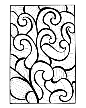 Curls, a hand-drawn coloring page by Karen Koch