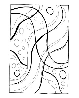 River, a hand-drawn coloring page by Karen Koch