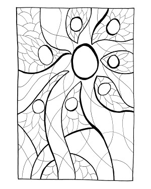 StarFlower, a hand-drawn coloring page by Karen Koch