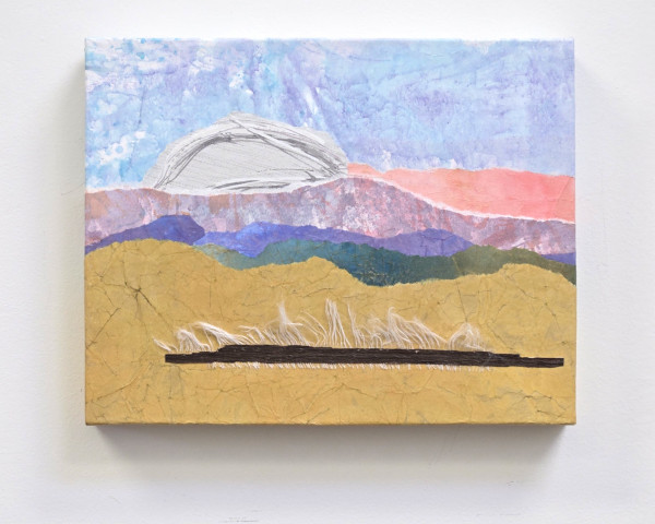 Lyrical Landscape 6, abstract mixed media collage by Karen Koch