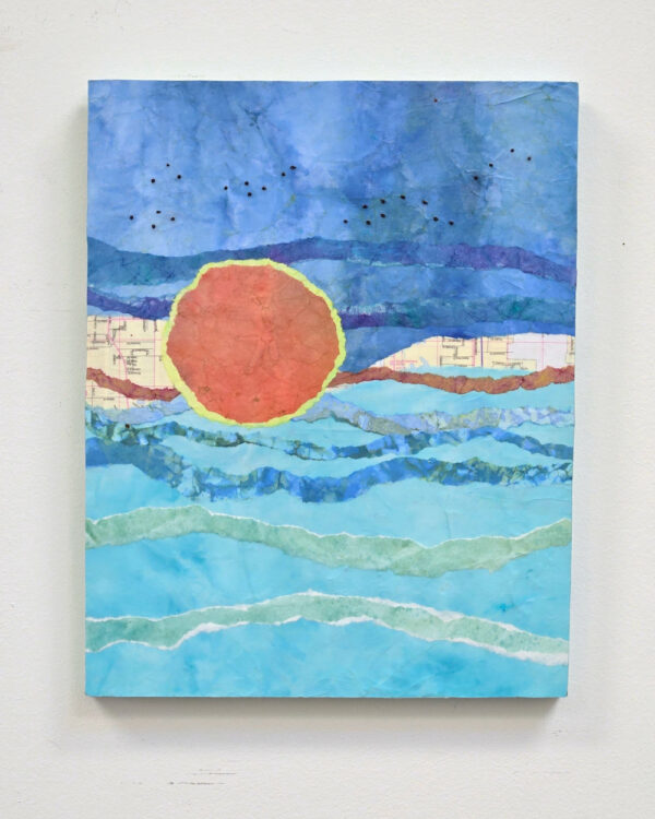 Green Flash, mixed media art by Karen Koch