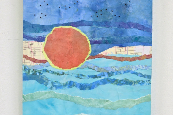 Green Flash, mixed media art by Karen Koch