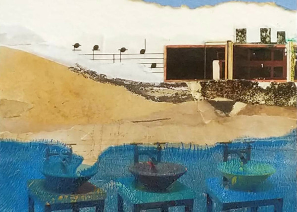 Lyrical Landscape 1, mixed media by Karen Koch