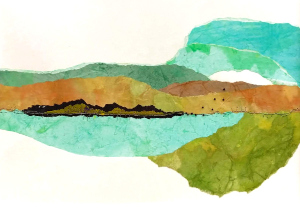 Lyrica Landscape 2, mixed media art by Karen Koch
