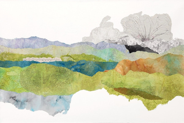 Lyrical Landscape 5 abstract mixed media collage by Karen Koch