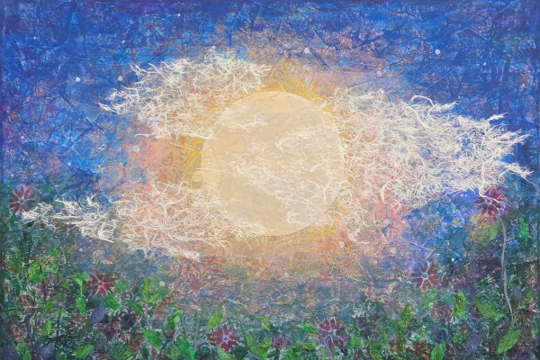 Moonlight Serenade, mixed media art by Karen Koch